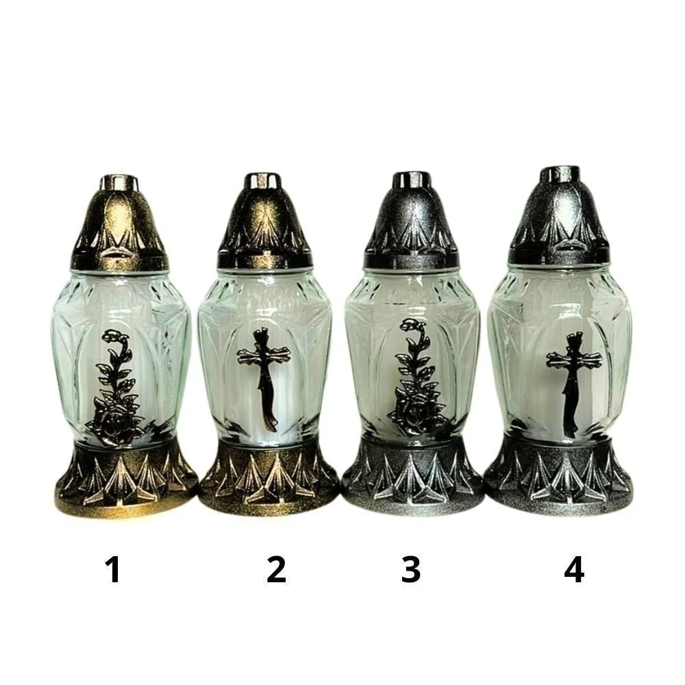 Svícen hřbitovní sklo/pvc 25cm
