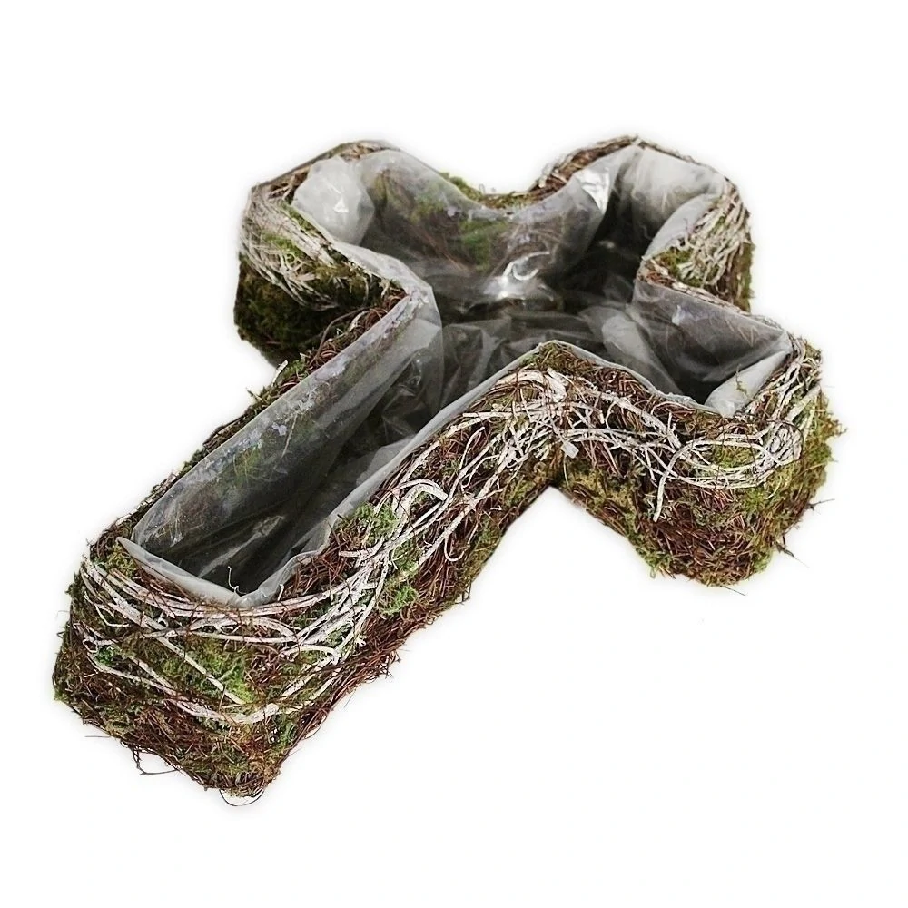 Kříž obal proutí/mech 40cm