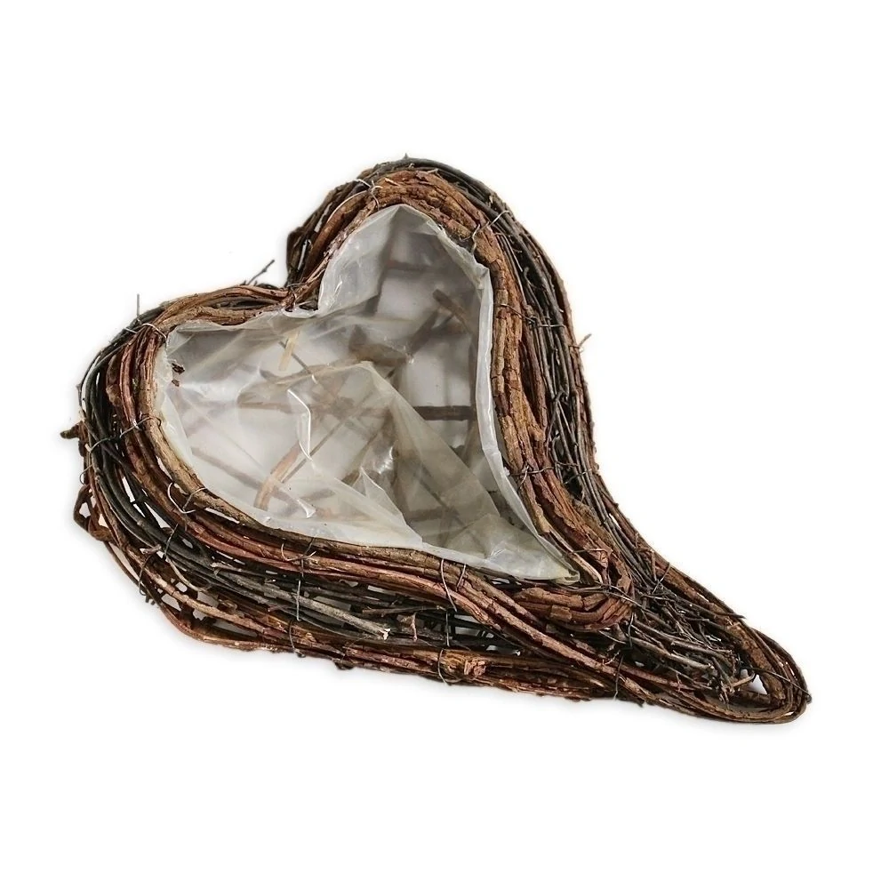 Srdce obal ratan 35cm natural