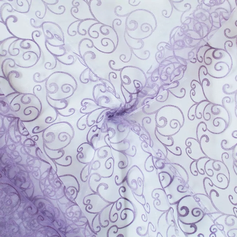 Organza s potiskem 36cm/5m fialová
