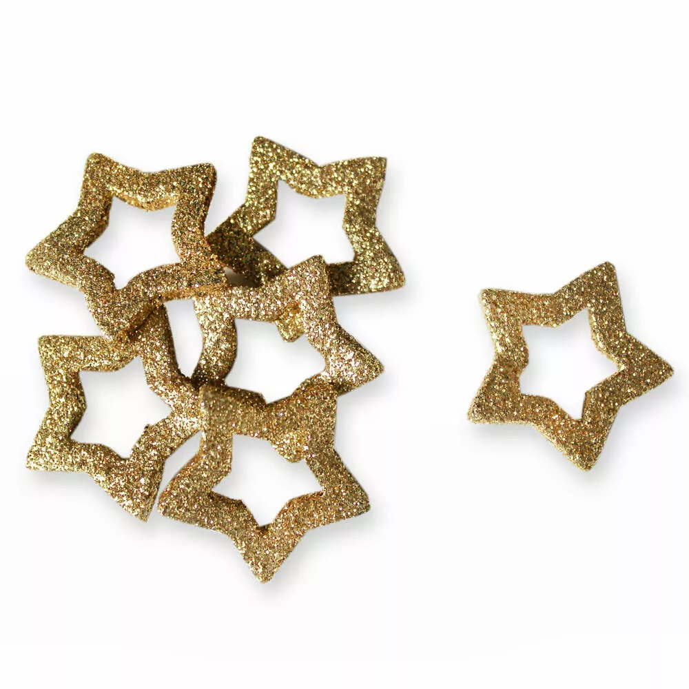 Hvězda pvc 6ks/3cm zlatá