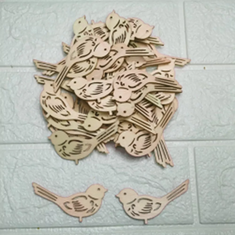  Ptáček přízdoba dřevo 40ks/6,5cm natural