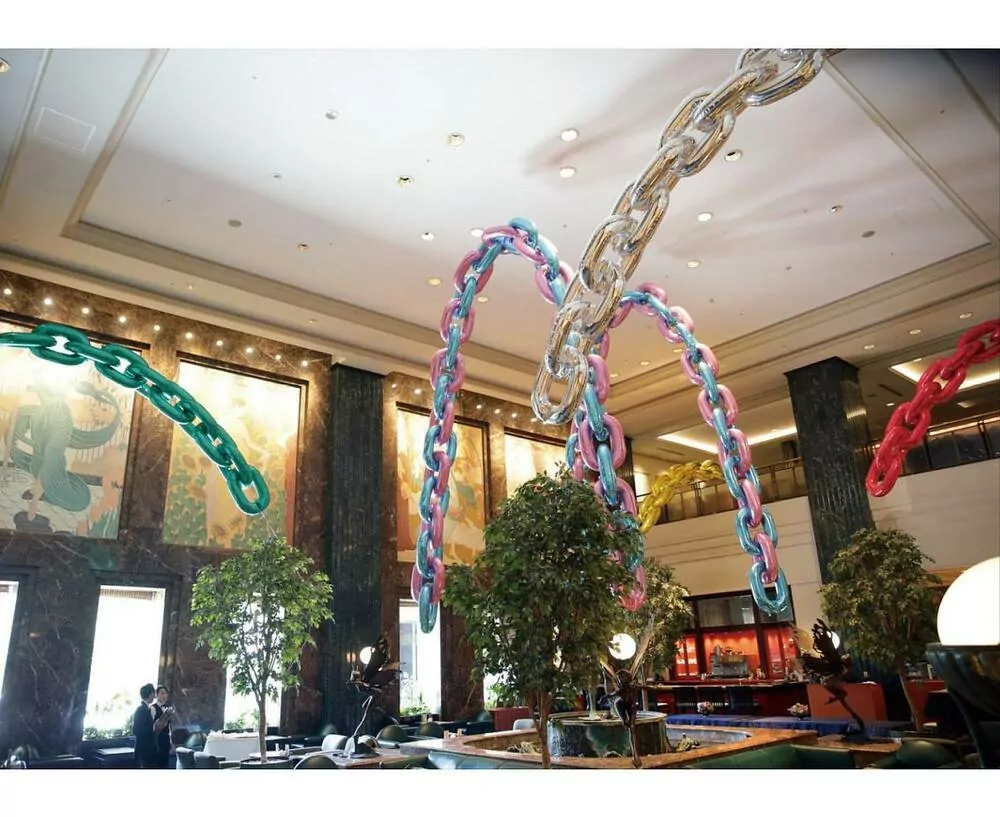 Fóliový balónek LINK, řetízek, bílý