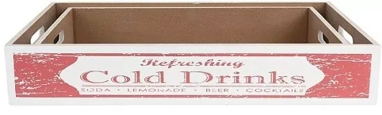 Servírovací podnos červený, sada 2 ks