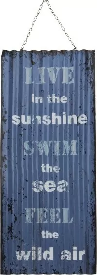 Plechová cedule s nápisem