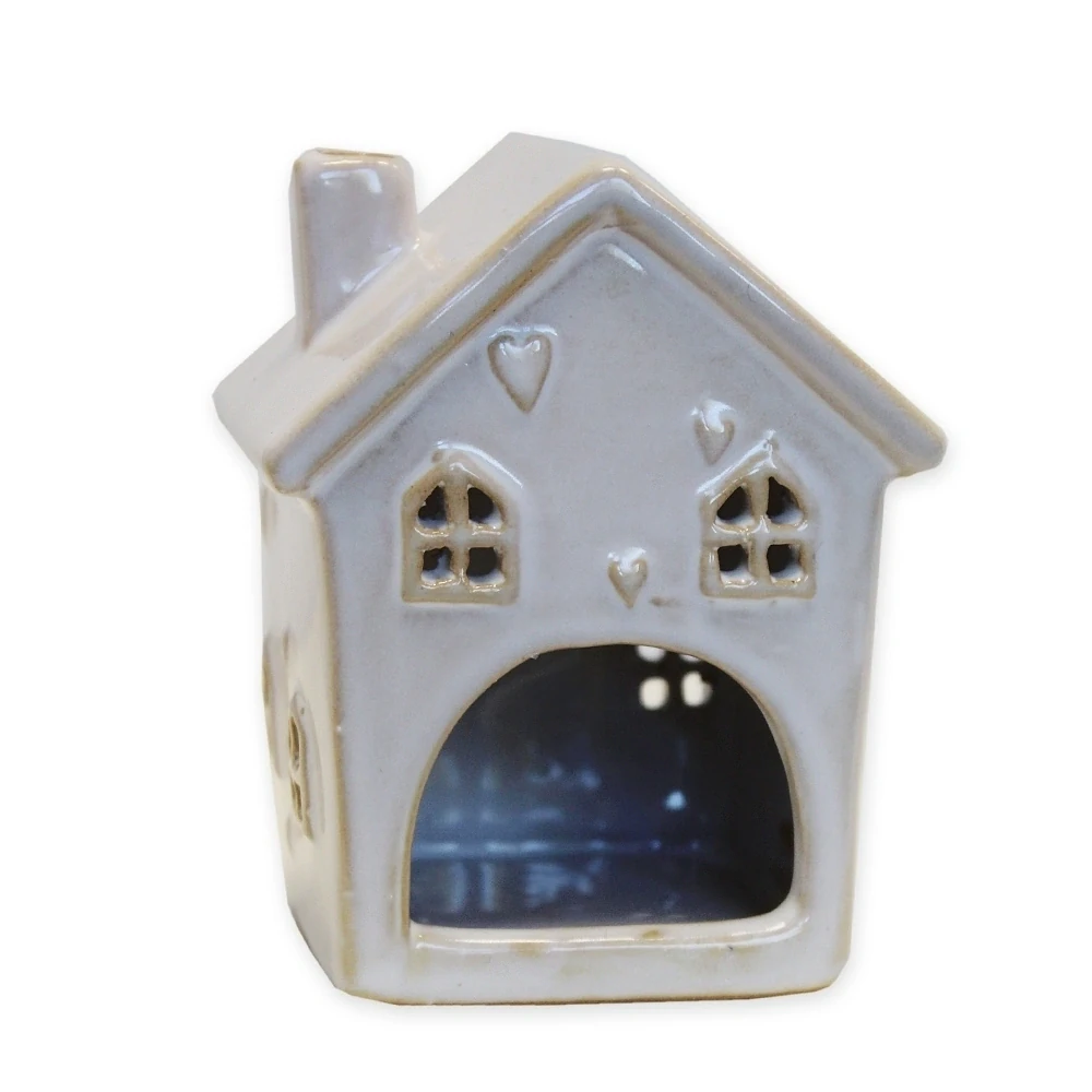 Domek svícen porcelán 12cm