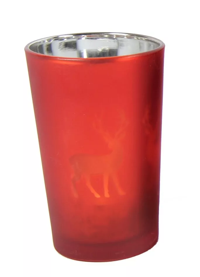 Skleněný vánoční svícen 11 cm