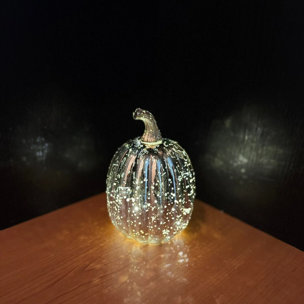 Dyně sklo LED pr.10,8V15,5cm zlatá