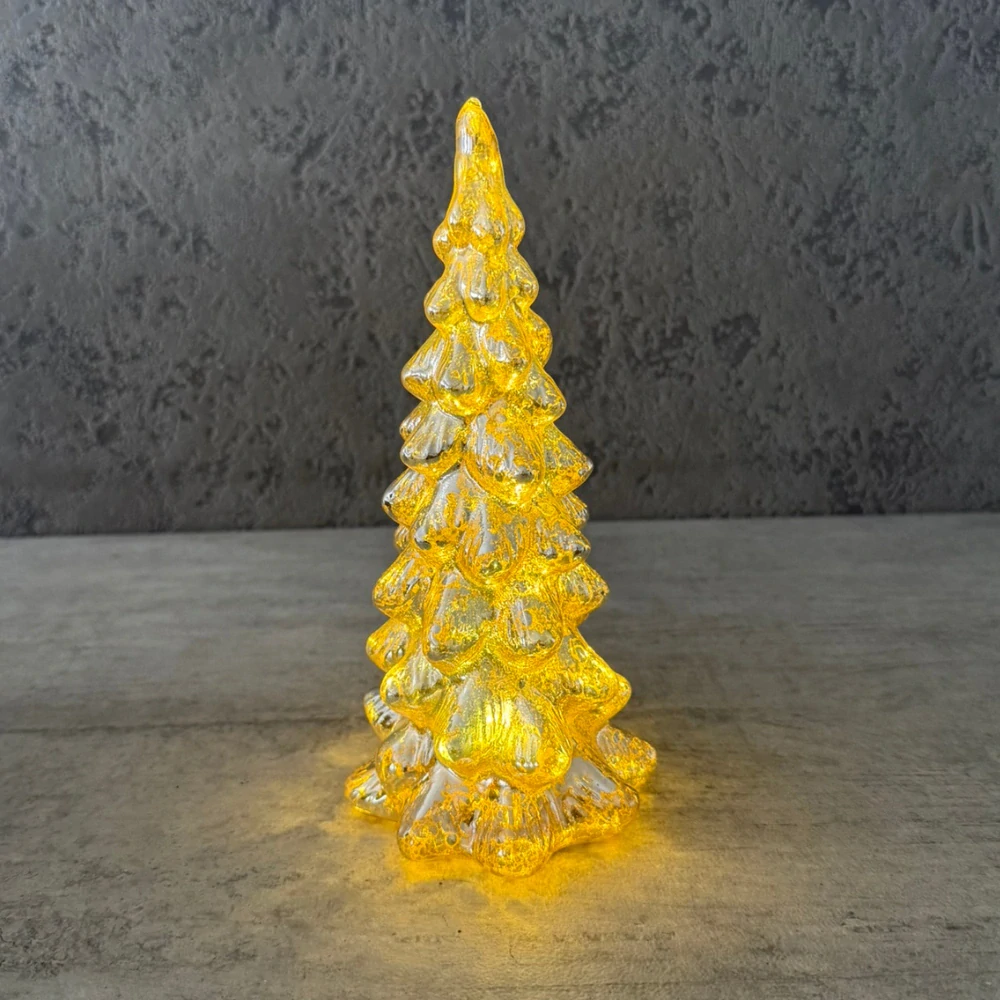 Strom sklo LED V20cm stříbrná