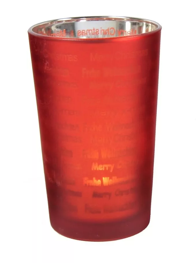 Skleněný vánoční svícen 11 cm