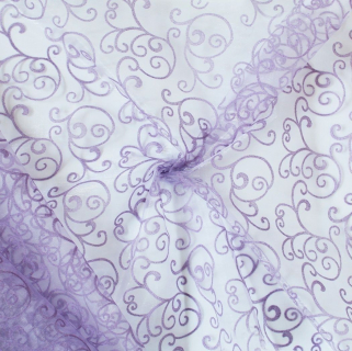 Organza s potiskem 36cm/5m fialová