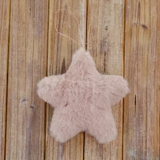 Hvězda textil závěs 12cm růžová