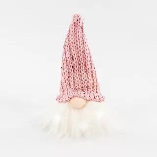 Skřítek textil 15,5cm bílá/růžová
