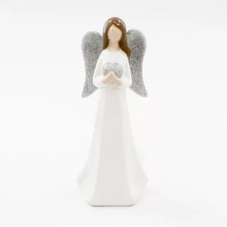 Anděl porcelán 23cm bílá