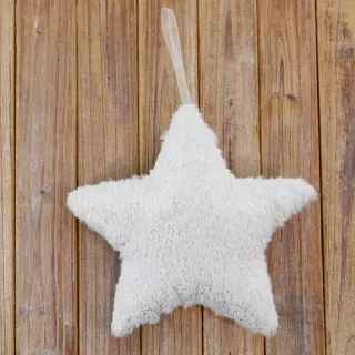 Hvězda textil závěs 21cm bílá