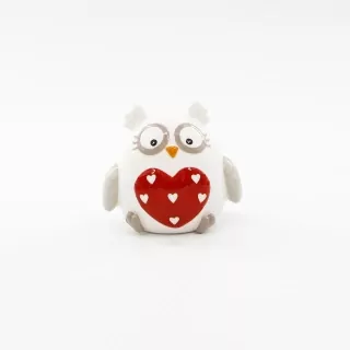 Sova porcelán 8,5cm bílá