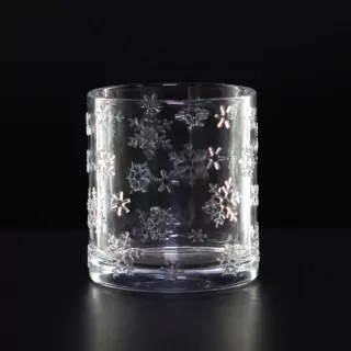 Svícen vánoční sklo pr.9,8 V12,3cm čirý