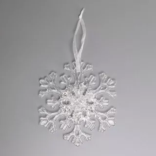 Vločka závěs pvc 11,5cm čirá/gliter