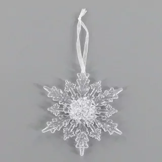 Vločka závěs pvc 11cm čirá/gliter