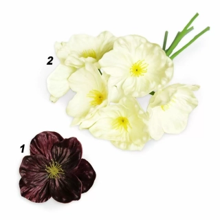 Čemeřice kytice uměla 6ks/30cm mix