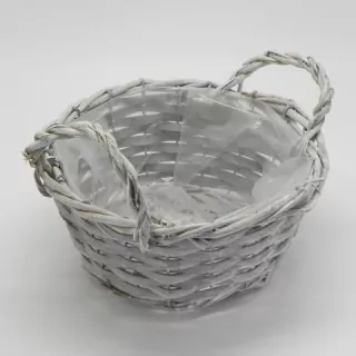 Miska kulatá proutí šedá