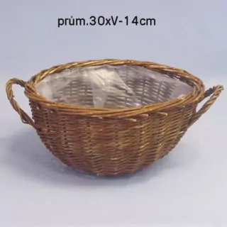 Miska proutí pvc vložka pr.29cm, v18cm tmavé