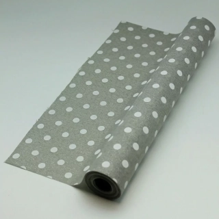 Látka s puntíkem 36cm/5m šedá gliter