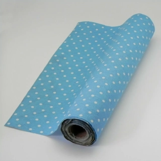 Látka s puntíky 36cm x 5m modrá/bílá