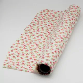 Látka s růžemi 36cm x 5m červená