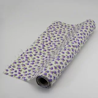 Látka s růžemi 36cm x 5m fialová