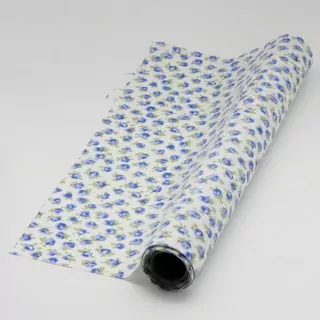 Látka s růžemi 36cm x 5m modrá
