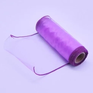 Organza obšitá š15cm/9m fialová