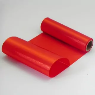 Satén s třpytkami 15cm x 5m červená