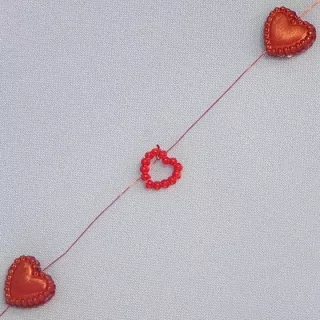 Srdce girlanda pvc 120cm červená