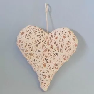 Srdce závěs papírový provázek meruňka