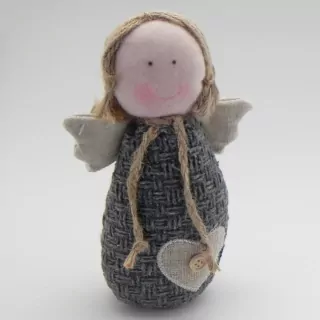 Anděl textil šedá