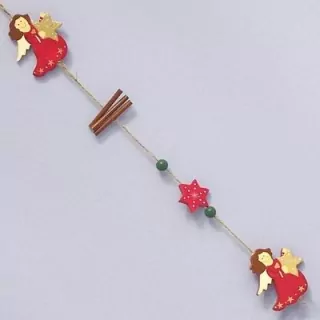 Anděl girlanda dřevo 140cm