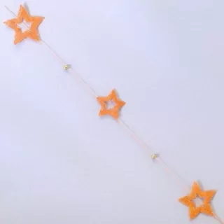 Hvězda girlanda sisal 7,5cmx8ks/1,8m oranž