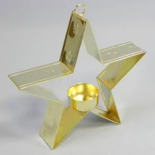 Hvězda závěs svíčník kov pr.18cm zlatá