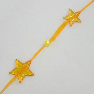 Hvězdy girlanda pvc/organza 180x4cm oranž