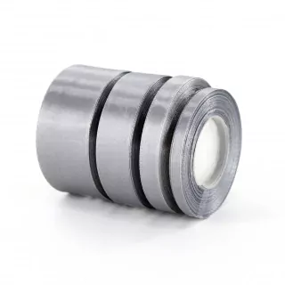 Stuha atlasová 2,5cmx32m šedá/stříbrná