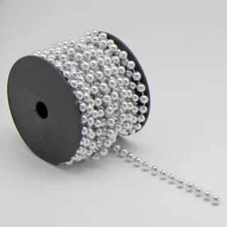Perličky návin pvc 9m/0,8cm stříbrná