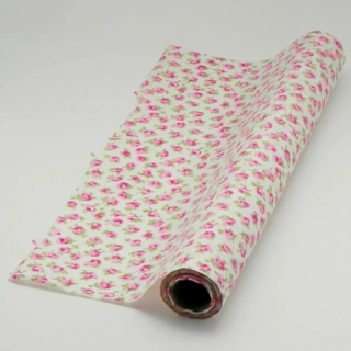 Látka s růžemi 36cm x 5m růžová