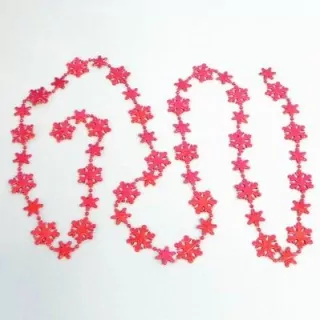 Vločky řetěz pvc 3-2cm/1,8m červená