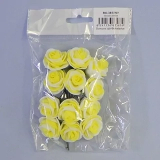 Růže pěna S/12 bílo/žlutá