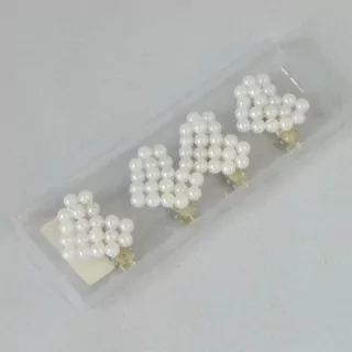 Srdíčka sponka akryl S/4 bílá