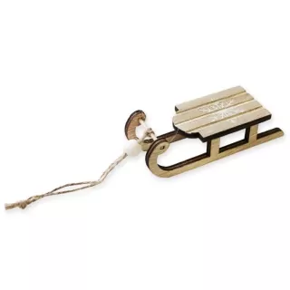 Sáňky dřevo závěs 2ks/10cm natural