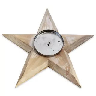 Svícen dřevo pr.30cm šedá