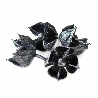 Květ přízdoba pvc 4ks/5cm antracitová