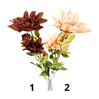 Jiřina umělá 3květ 65cm mix